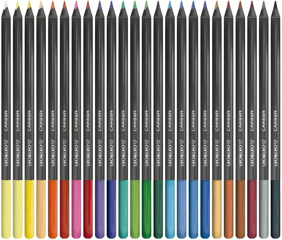 LÁPIS DE COR CARBON 24 CORES REDONDO LEO&LEO