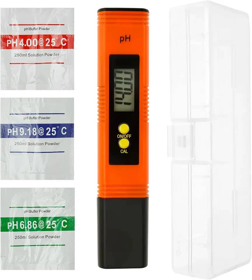 Medidor de pH Testador digital de água, medidor de pH digital, testador de pH digital de alta precisão com 3 pós de calibração de pH para água potável, tanque de peixes, banheira de