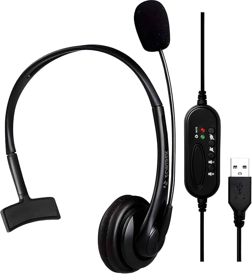 Headset Office FK731A USB Preto Fortrek