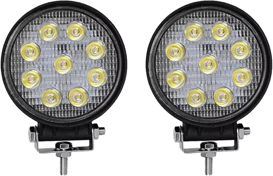 PAR Farol auxiliar Mini Led 13W Redondo 6500K - Super Branco - Universal para moto, Carro e Caminhão - Alto Alcance