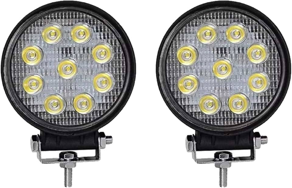 PAR Farol auxiliar Mini Led 13W Redondo 6500K - Super Branco - Universal para moto, Carro e Caminhão - Alto Alcance