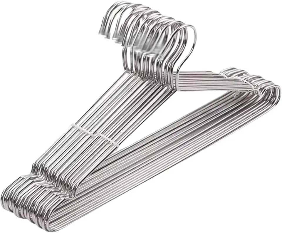 Kit 20 Cabide Metal Cromado Adulto Resistente Saia Camiseta Roupa Camisa Premium