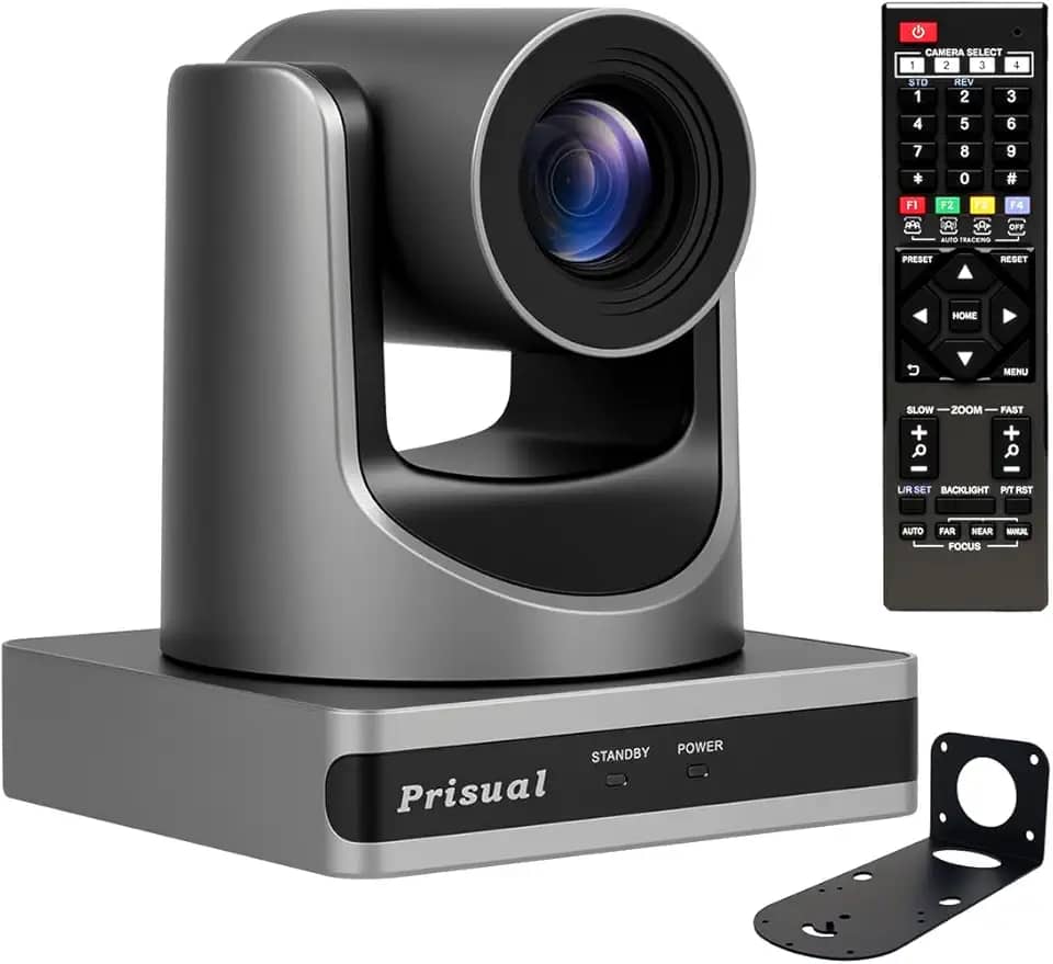 Câmera NDI PTZ 20x Zoom Óptico Full HD 60P com Rede USB3.0 HDMI PTZ Câmera Auto-Rastreamento para Cultos da Igreja, Suporte PoE Educação (Licença NDI embutida)