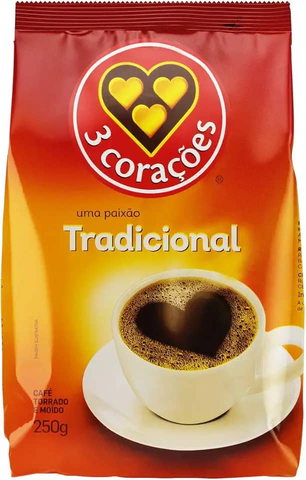 3 Corações Café Torrado E Moído Tradicional Pacote 250G