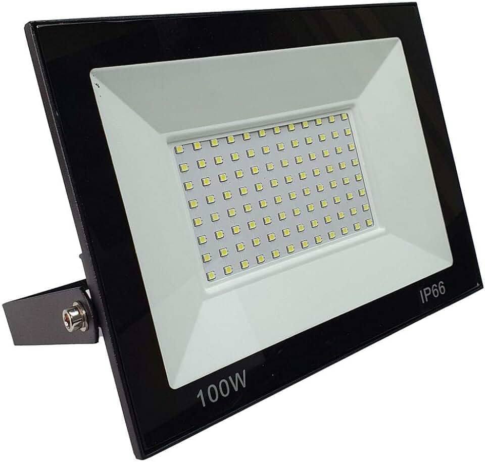 Refletor Led Eco Smd 100w Holofote Slim Branco Frio 6500k Iluminação