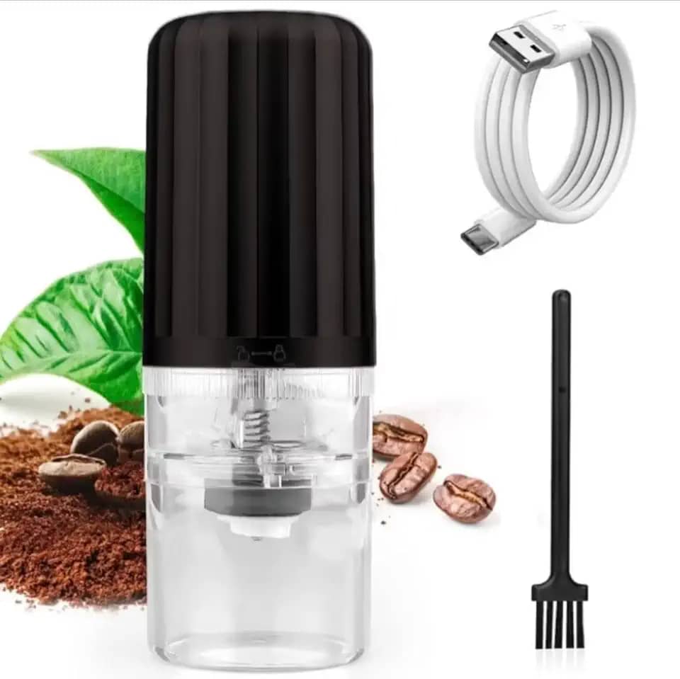 Moedor Triturador de Café e Grãos Elétrico Portátil, Carregamento USB Tipo C, medidas 7,8x20cm, 25g Capacidade, Núcleo de Moagem Cerâmica, Compacto Para Viagens E Escritório Cor Preto