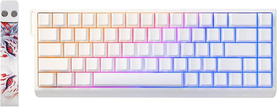 YUNZII Teclado mecânico magnético para jogos MADLIONS MAD68 HE com gatilho rápido, 60% de efeito Hall, interruptores magnéticos, acionamento ajustável, teclas PBT RGB hot-swappable, taxa de pesquisa