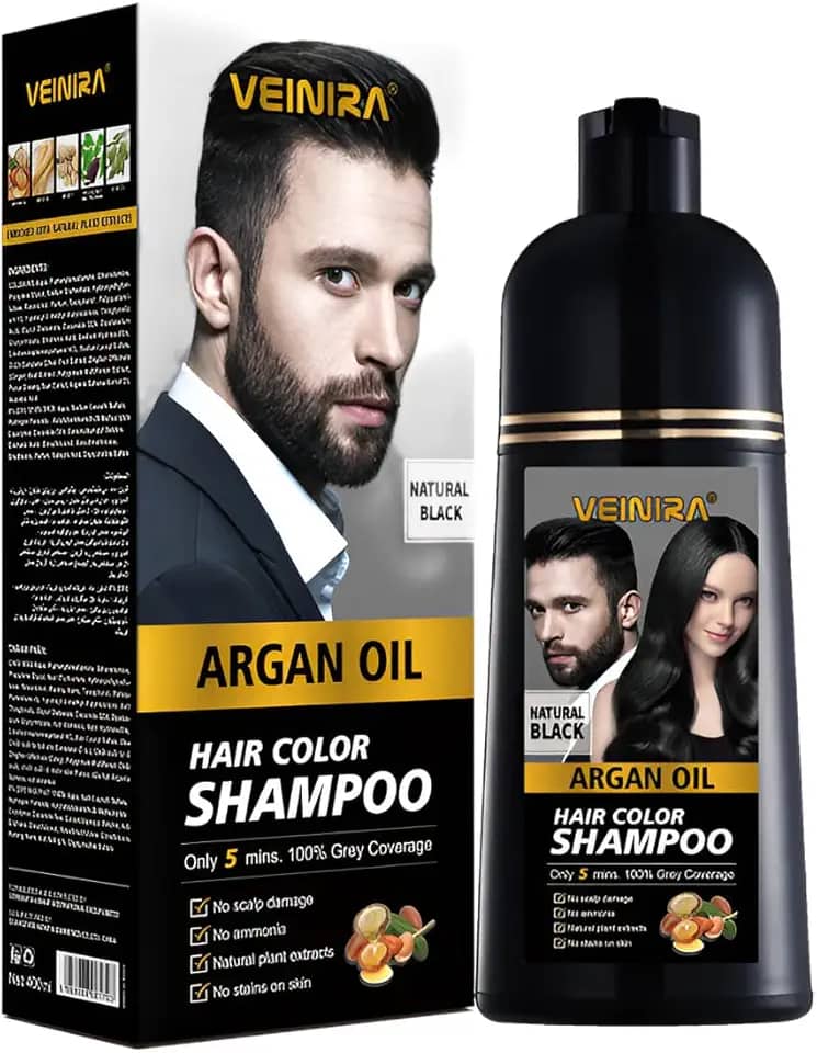 Tonalizador de Cabelo Formula Natural Sem Amonia Escurecedor Veinira 400ml Preto