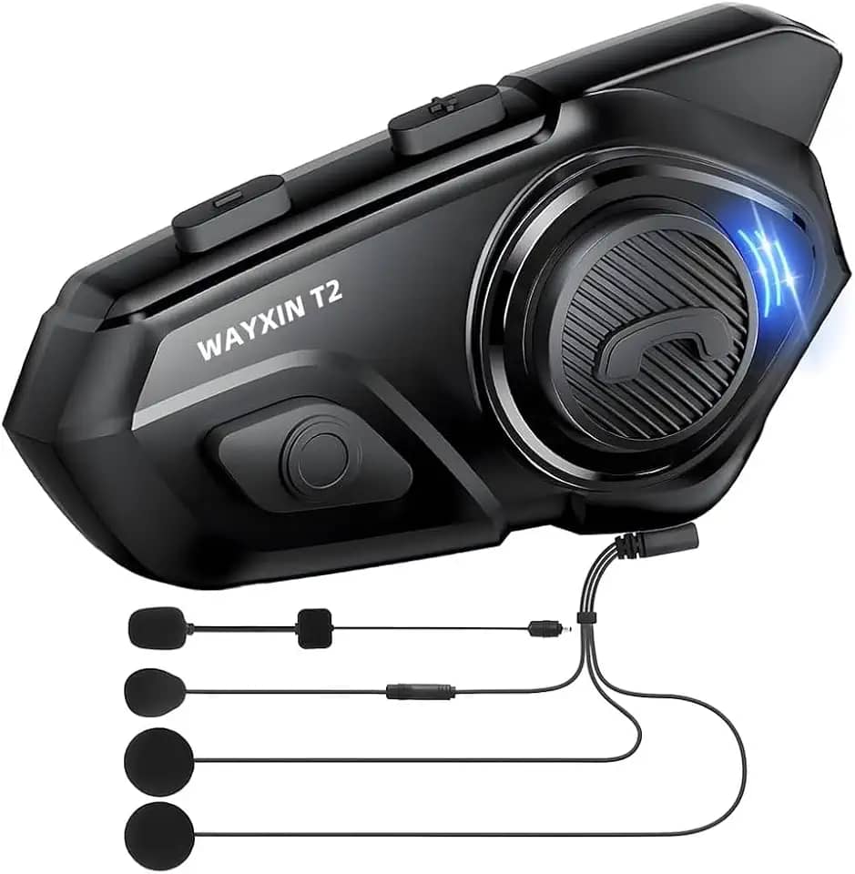 Intercomunicador para Capacete 30 Metros Wayxin T2 Com Microfone Bluetooth Preto