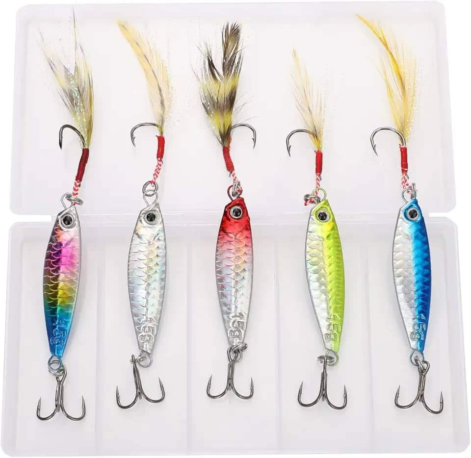 5 Isca Artificial Jumping Jig 10g 20g 30g Slow Metal Pesca Robalo Tucunaré