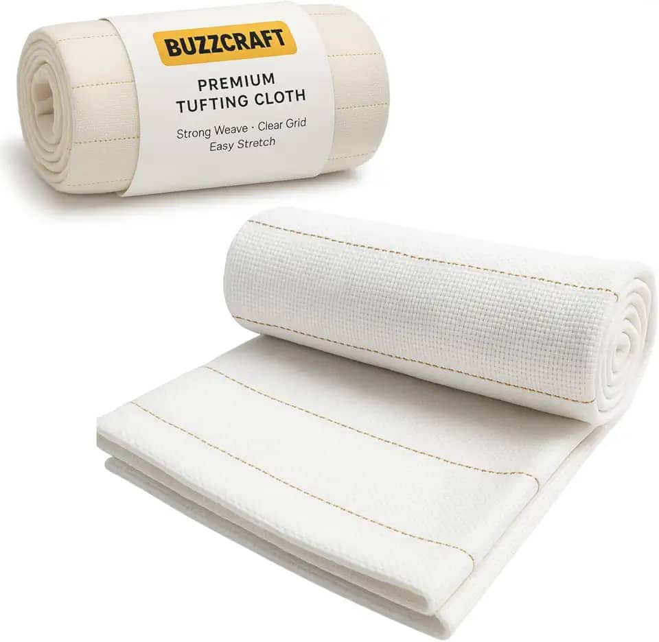 BUZZCRAFT Pano de tufo primário grande premium para tapete, tecido de agulha de perfuração, pano de monges, branco, 101,6 x 101,6 cm, 1 x 1 m