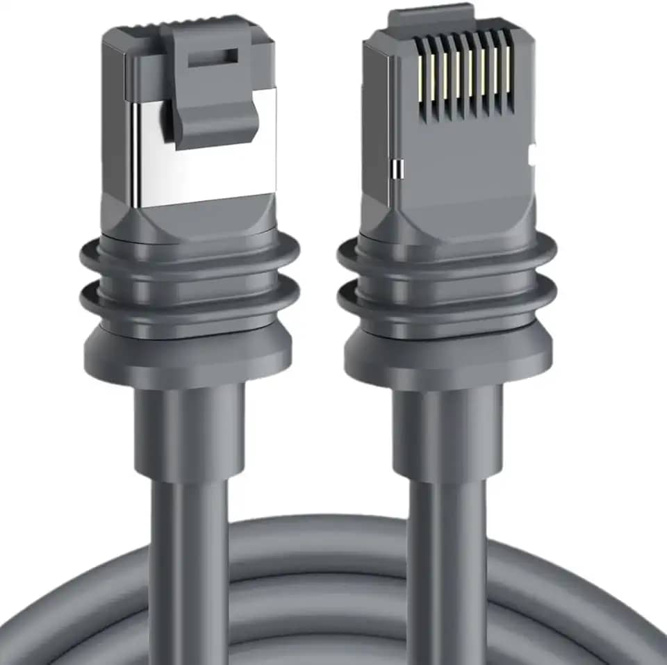 Cabo Starlink V3 Gen3 Ethernet Vedação Original CAT6 10m para Reposição Extensor Reforçado à Prova D'água e Impermeável Cabo Rede Substituição Uso Externo com Conexão RJ45 de Alta Velocidade 10CLICK®