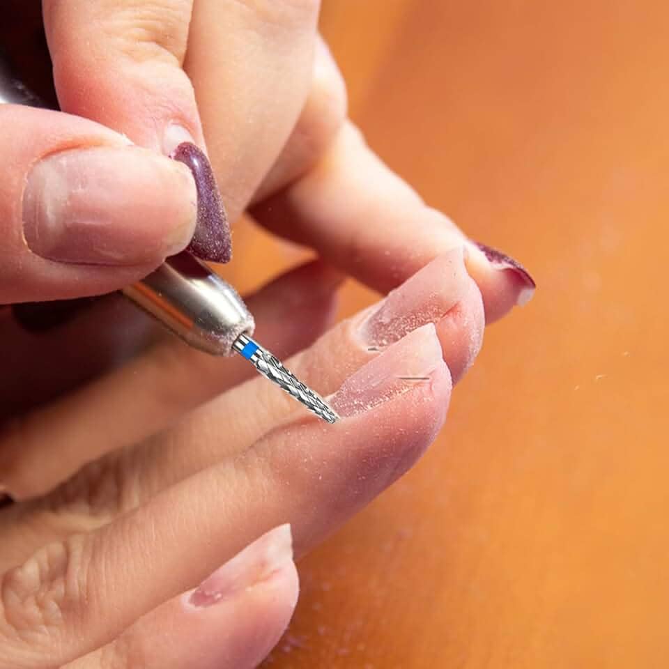 2 peças, broca de remoção de gel de cutícula de 3/81.3 cm, carboneto de grão médio limpo de cone pequeno para brocas elétricas de unhas, ferramenta de manicure profissional cônica para remover