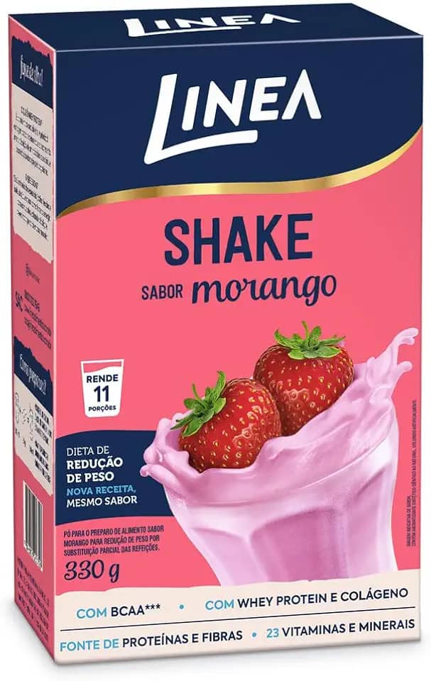 Shake em Pó Linea Sabor Morango 330g