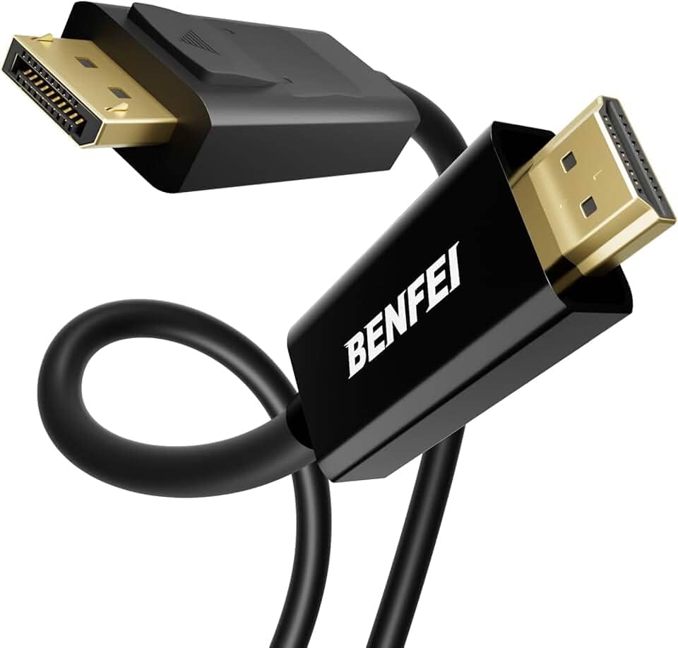 BENFEI Cabo DisplayPort 4K para HDMI de 1,8 m, cabo unidirecional DisplayPort para HDMI, cabo banhado a ouro para Lenovo, HP, ASUS, Dell e outras marcas
