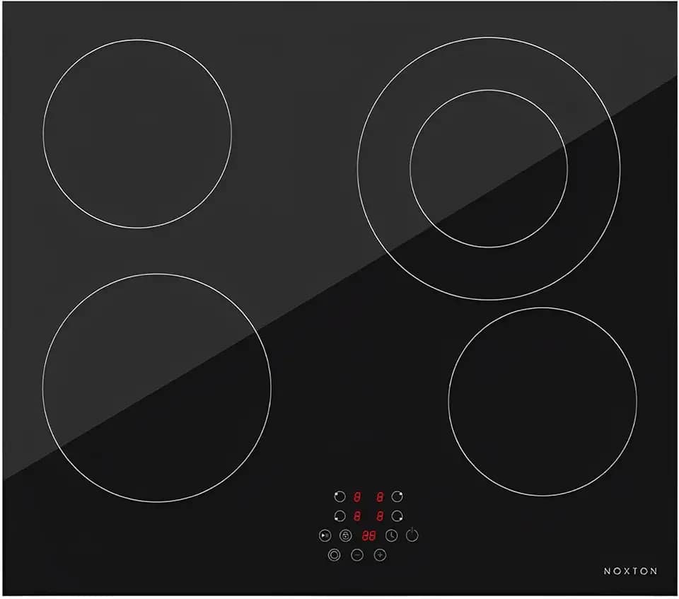 Cooktop Fogão Elétrico Cerâmico 4 Bocas 60cm Preto, Vidro Cerâmico Chinês, Controle Touch Slider, 220-240V~60Hz, Modelo PC-D46445