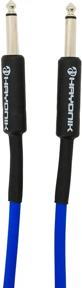 HAYONIK, Cabo Para Instrumentos, P10 x P10, 5m, PVC 6,00mm, OFHC, Plugues Niquelados, Azul