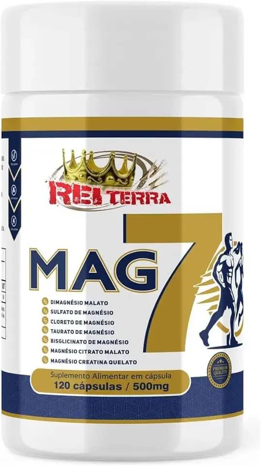 Magnésio 7 Em 1 Malato Taurato Cloreto 500mg 120cps - Rei Terra