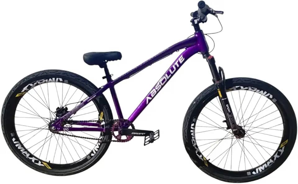 Bicicleta Aro26 Absolute Brutus Aluminio Resistente p/Manobras Radicais Single Diversão Monomarcha Roxo