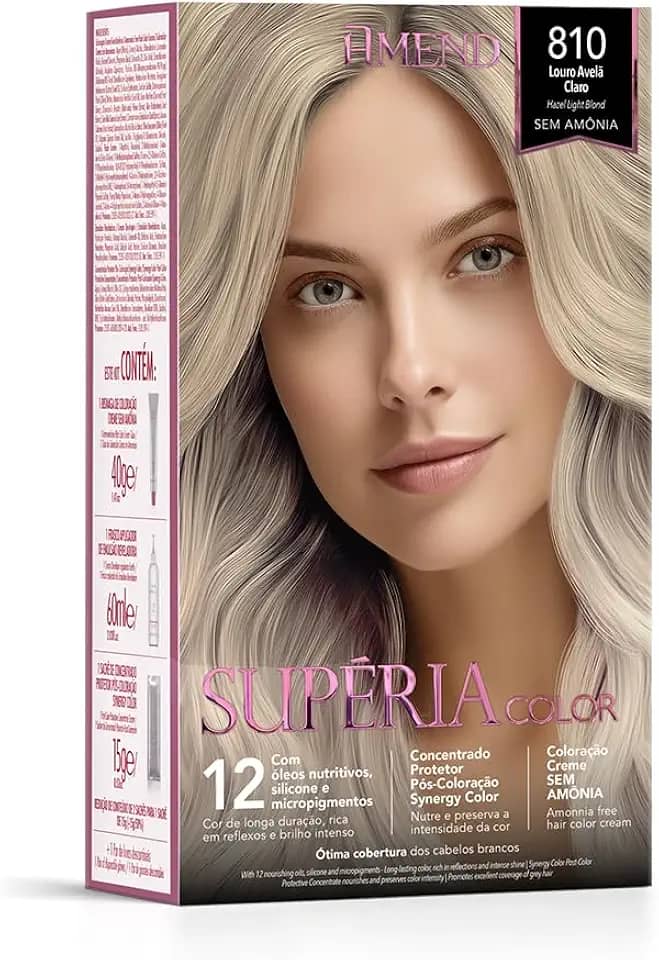 Louro Avela Claro, Supéria Color Coloração Creme sem Amônia, Amend, Amend