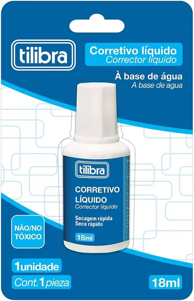 Tilibra - Corretivo Líquido 18ml - Blister com 1 Unidade