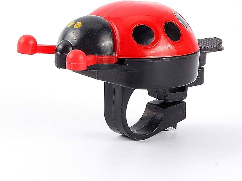 Campainha de bicicleta infantil joaninha para crianças diversão ao ar livre (vermelho)