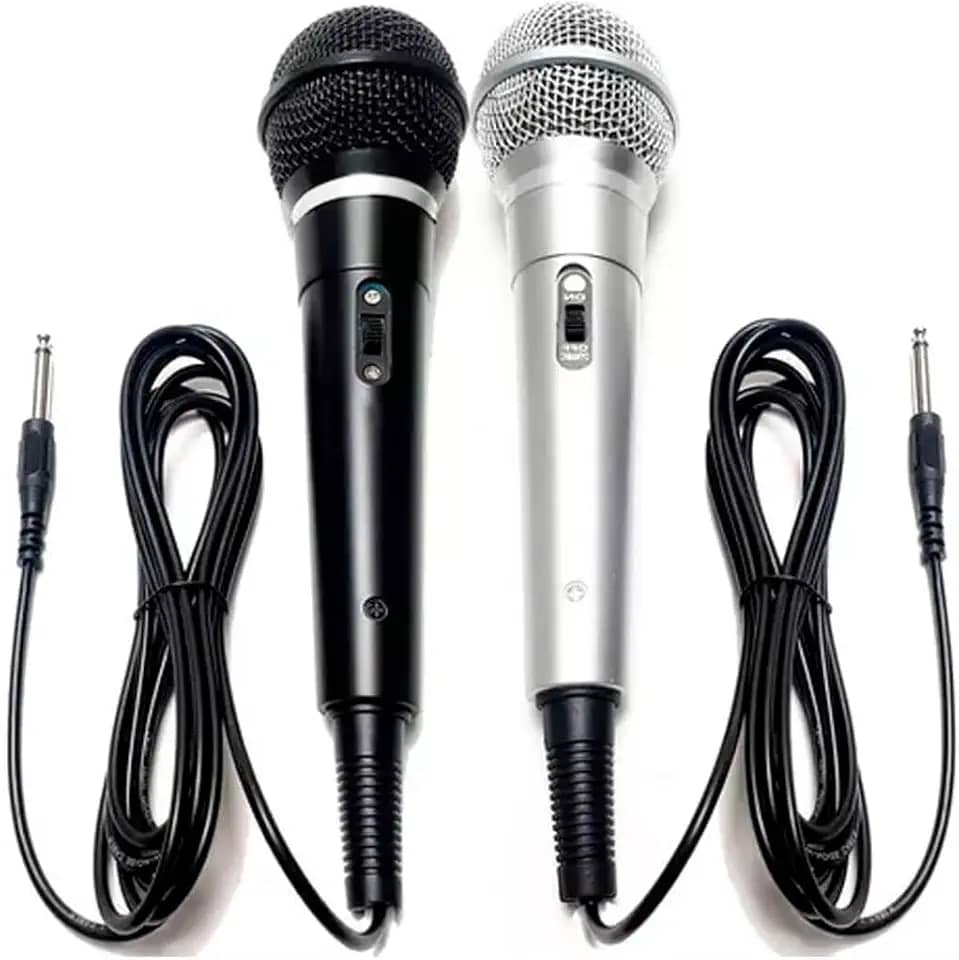 Kit de 2 Microfones Cardioide Dinâmicos Qualidade Profissional para Cantar Ao Vivo Ideal para Gravações e Apresentações