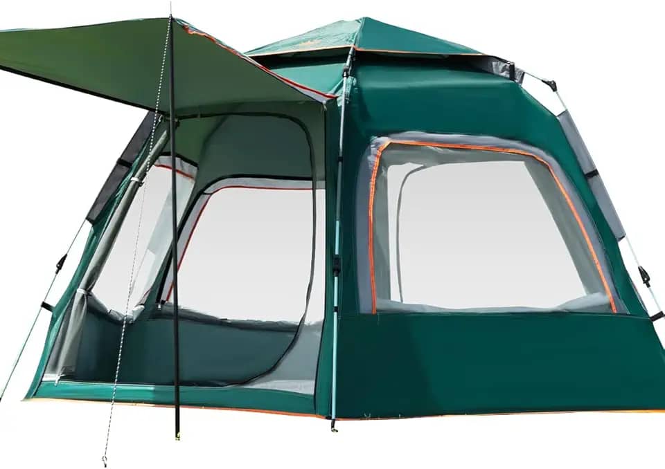 Barraca de Camping 6-8 Person Tenda de Acampamento Pop-up Automática com 2 Portas e 4 Janelas