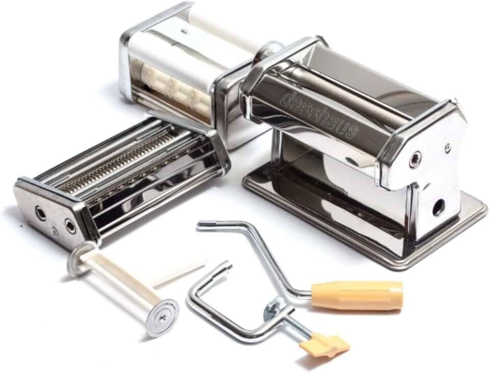 Máquina de Macarrão para Massas Ravioli Talharim Lasanha e Pastel Caseira Máquina Manual Profissional Inox