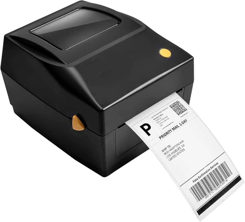 Impressora De Etiquetas Termica Sem Ribbon, DT426B Impressora de etiquetas de remessa com suporte integrado, fabricante de etiquetas térmicas