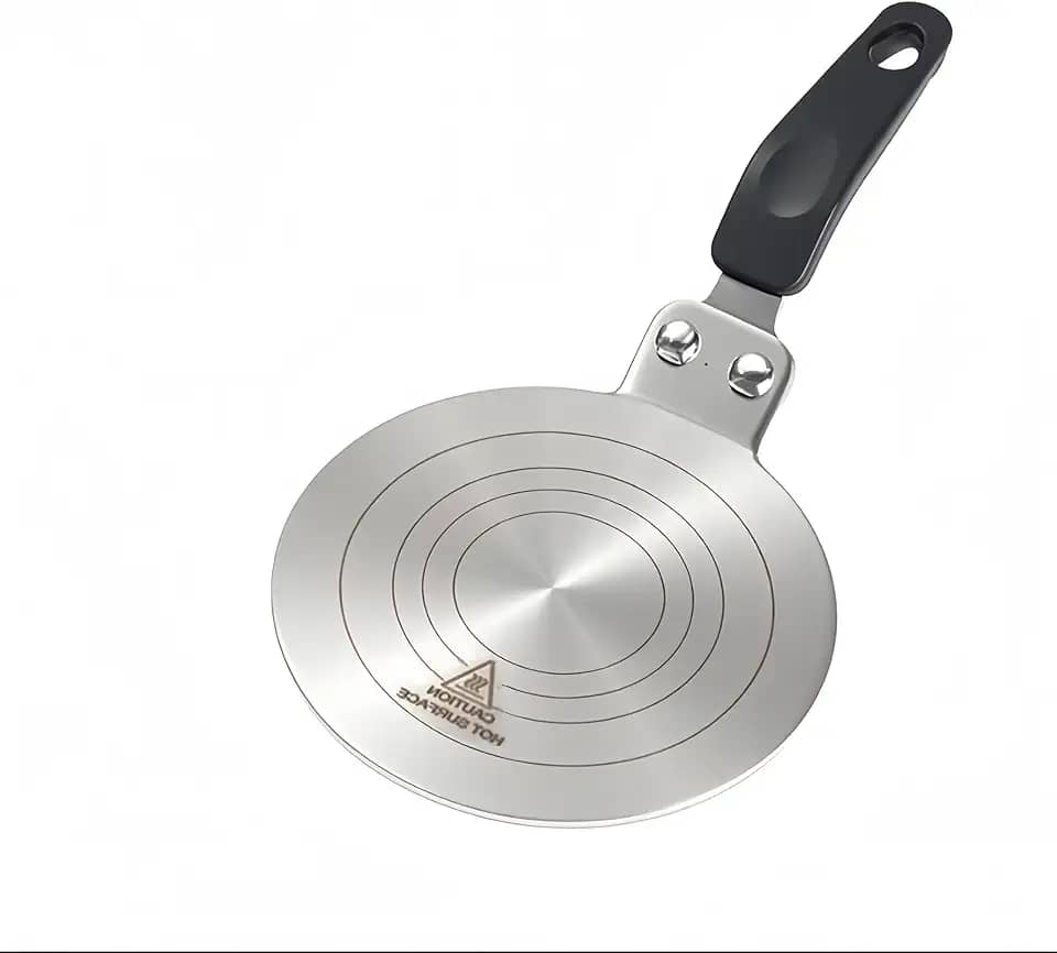 Adaptador para Fogão de Indução 12cm, Suporte para Inducao Aco Inox, Adaptador Indução Anti-Escaldante, Aaptador Chapa para Fogão Rápida Termicamente Condutivo, 500ºC