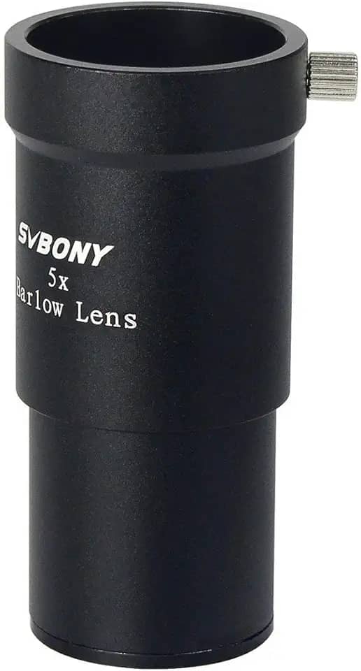 SVBONY Lente Barlow para telescópio 5X, acessório de telescópio de 3,5 cm, lente Barlow de banda larga totalmente revestida verde 5X para astronomia e astrofotografia