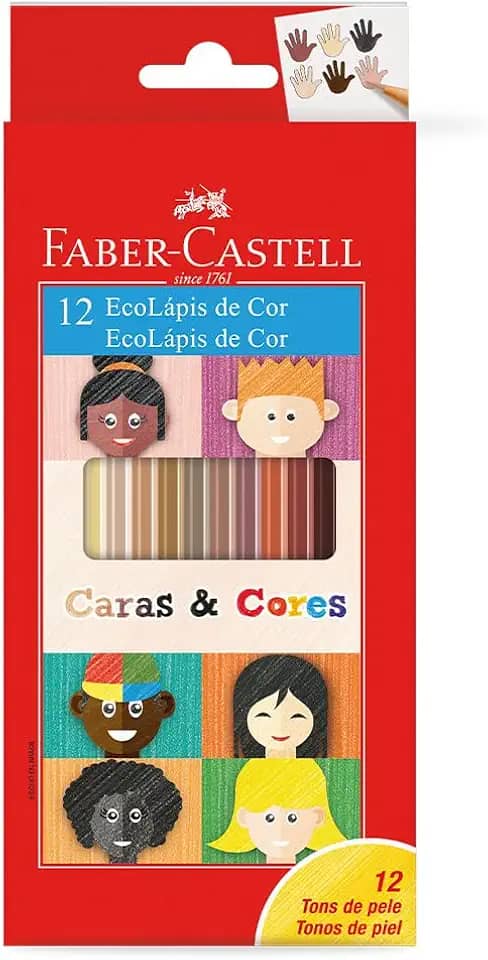 Lápis de Cor Ecolápis Tons de Pele 12 Cores, Faber-Castell