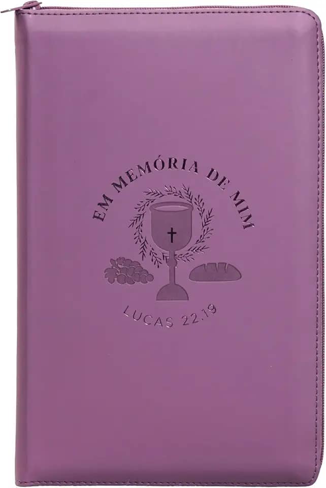 Bíblia NVI com zíper: Em memória de mim, courosoft roxo com toque emborrachado, Leitura Perfeita: Nova Versão Internacional