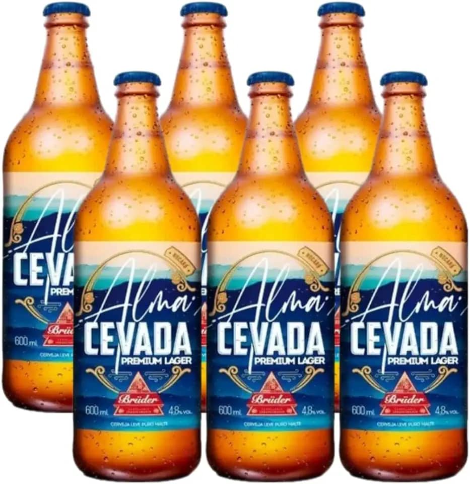 Pack 06un Cerveja Low Carb Alma Cevada Bruder 600ml