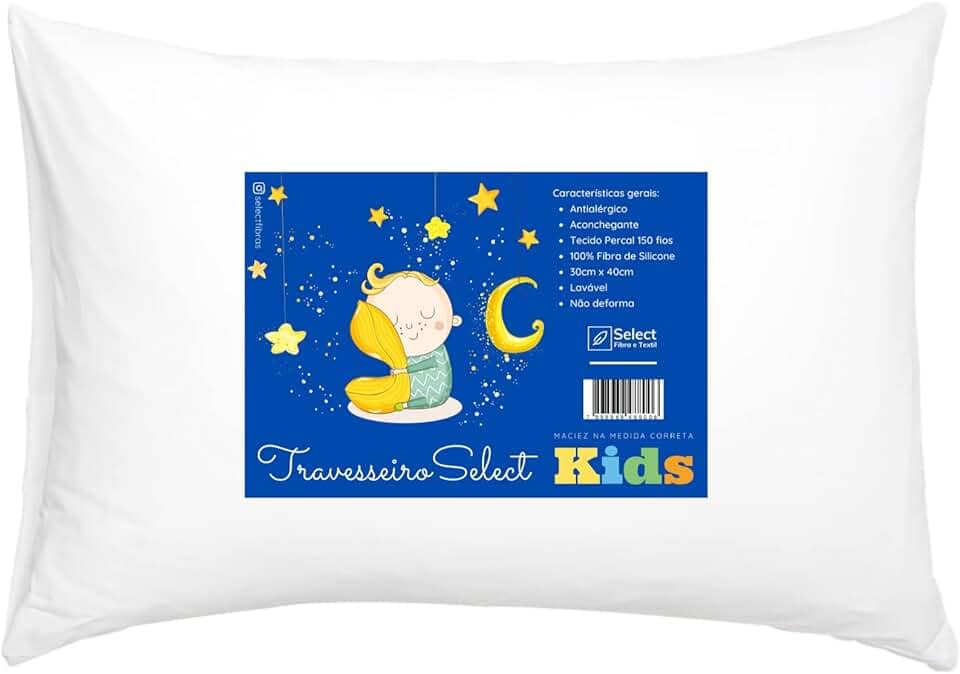 Travesseiro TRP Imports Select Kids Macio Infantil Bebê Antialérgico Lavável