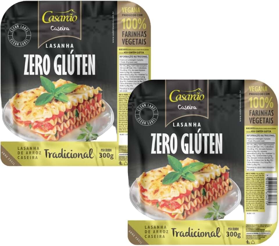 Kit com 2 Pacotes de Massa para Lasanha Tradicional sem Glúten de 300g cada - Casarão