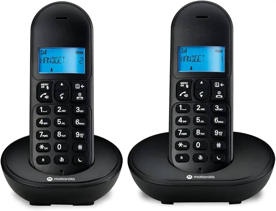 TELEFONE SEM FIO COM IDENTIFICADOR DE CHAMADAS E VIVA VOZ MT150-2 PRETO - 2 APARELHOS – MOTOROLA