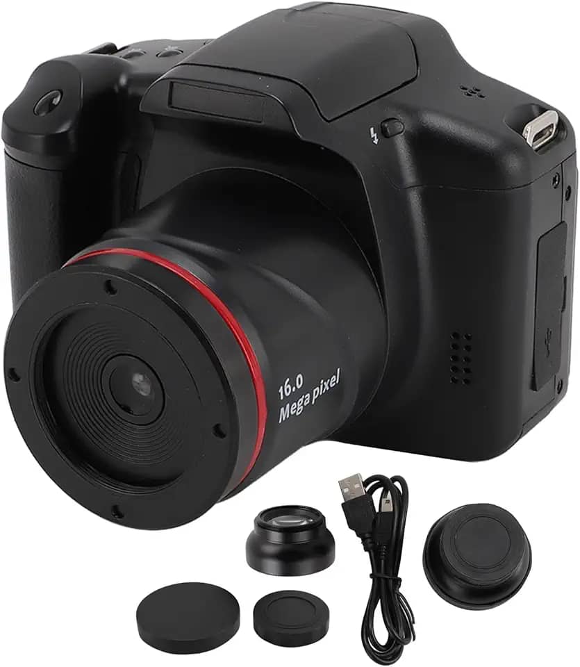 Câmera Digital para Fotografia, Câmera de Viagem Com Zoom Digital 16X Com Tela Giratória de 180°, Câmera de Vlogging Anti-vibração HD 1080P Com Lupa, Câmera de Viagem Portátil