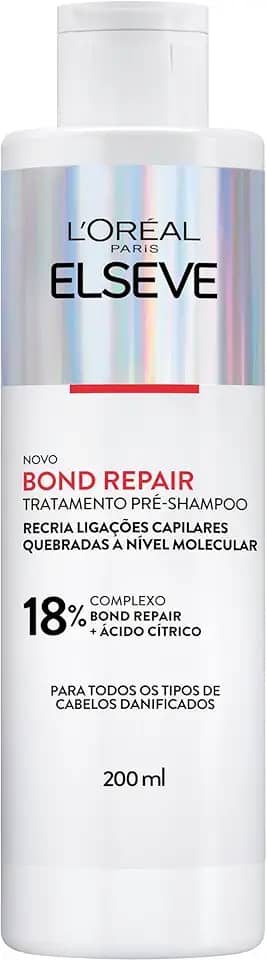 L'Oréal Paris Elseve Bond Repair Tratamento Pré-Shampoo, Reparação Molecular que Reconstrói Ligações e Devolve a Força Original, com Ácido Cítrico, 200ml