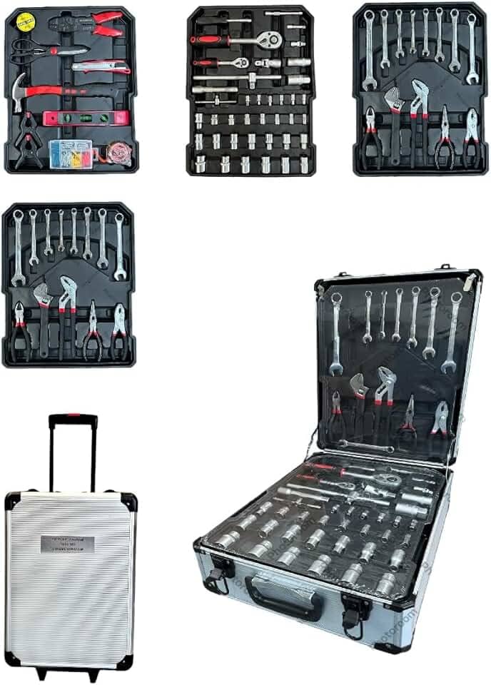 Maleta De Ferramentas 186 Peças Com Rodinha E Fechadura