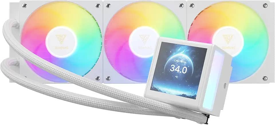 Water Cooler Gamdias Chione P5-360 Branco RGB com Tela IPS LCD 3.4' 360mm