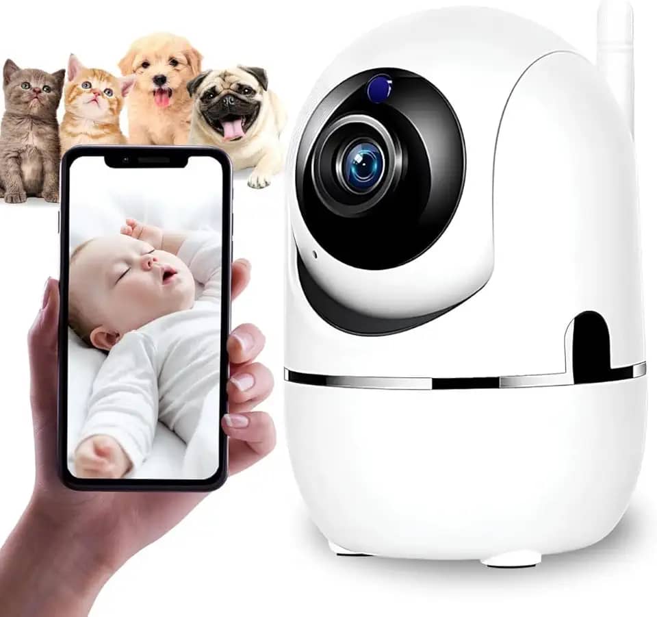 Babá Eletrônica Premium Sem Fio, Wi-Fi Câmera Visão Noturna Áudio Bidirecional Infravermelho Monitoramento por Celular - Bebê Pet Idoso Casa - Alerta de movimento - Full HD 1080p App Yoosee