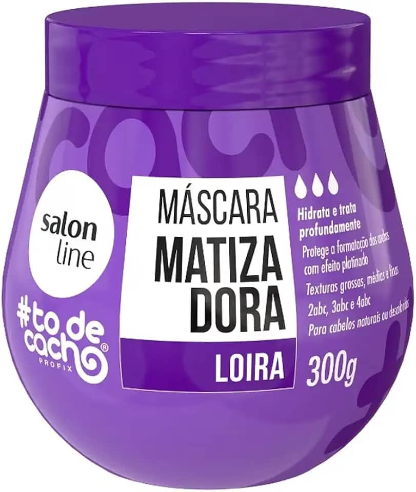 Salon Line, Máscara Matizadora Roxa, #TodeCacho, Vegano - Para Cabelos Ondulados, Cacheados e Crespos, 300g