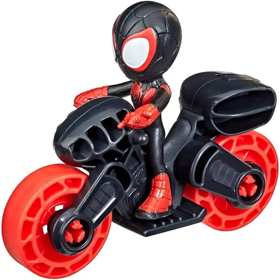 Marvel, Boneco Miles Morales e Moto Spidey, Preto