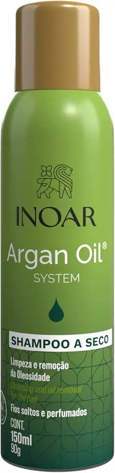 Inoar, Argan Oil System, Shampoo A Seco, Limpeza, Remoção Da Oleosidade, Fios Soltos E Perfumados - 150ml