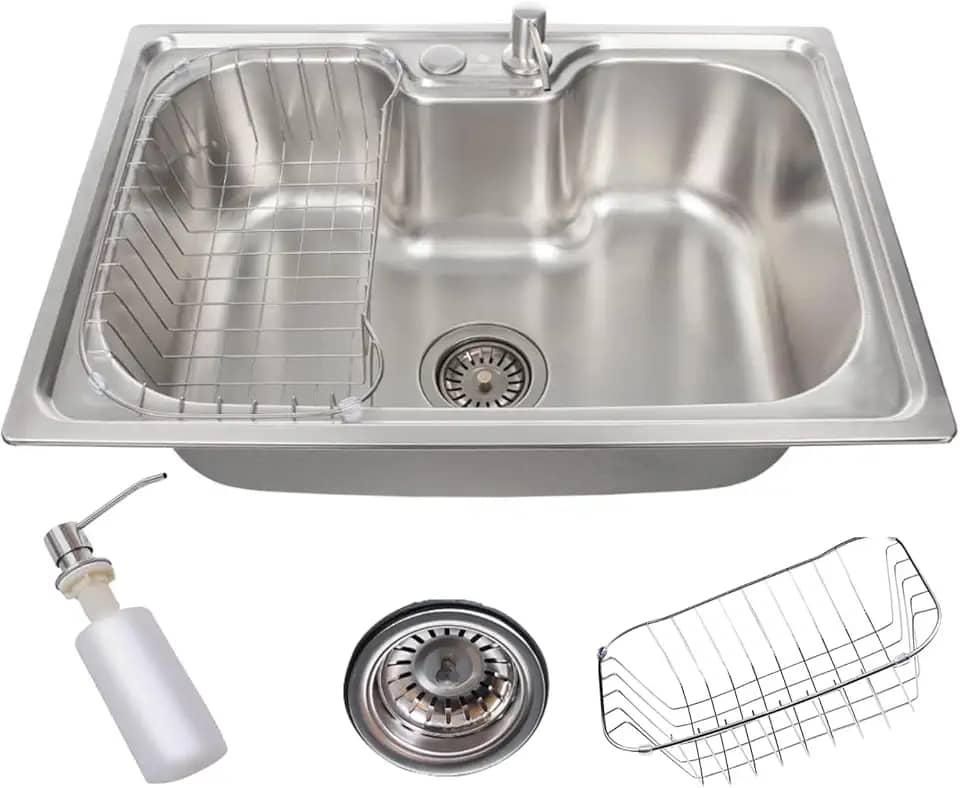 Cuba Gourmet De Cozinha Aço Inox 304 Com Acessórios Escovada 60x42cm Antirruído Embutir Ou Sobrepor