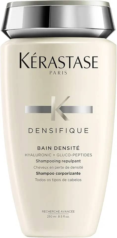 Kérastase Densifique Bain Densité Shampoo, Para Cabelos Finos e Ralos, Aporta Densidade e Volume, com Ácido Hialurônico e Ceramidas, 250ml
