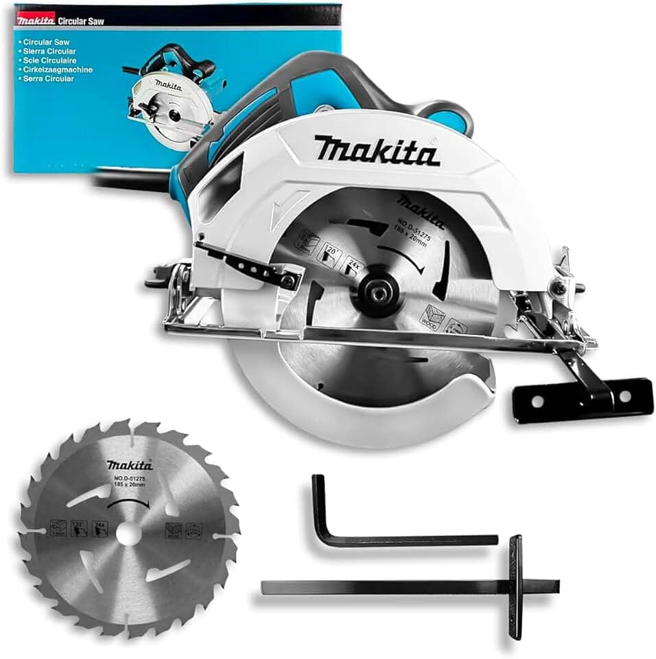 MAKITA Serra Circular HS7010 Elétrica 1600W para Marceneiro, Pedreiro 185mm Profissional - 110v
