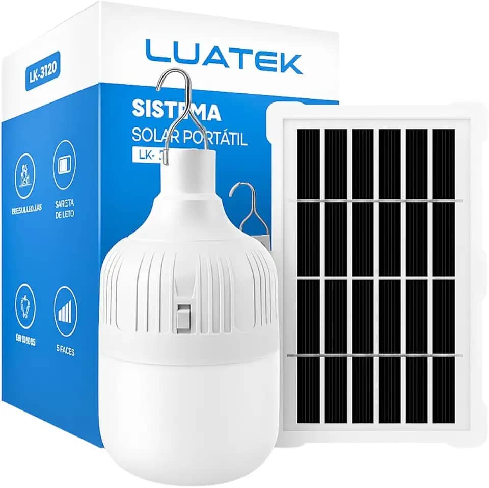 Lampião Led Lanterna Recarregável Solar Emergência Camping Barraca E Pesca